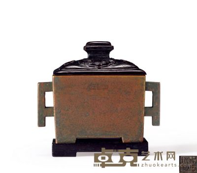 清乾隆 铜马槽式小香炉 5.2×3×5.1cm