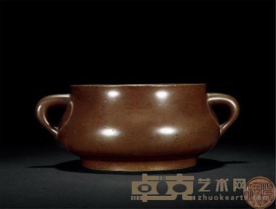 清早期 铜蚰龙耳炉 直径24.1cm