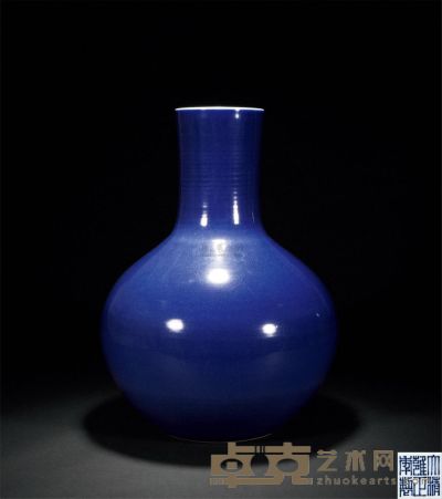 清雍正 霁蓝釉大天球瓶 高67cm
