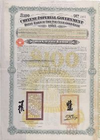 1905年大清帝国政府对外发行河南铁路债券100镑