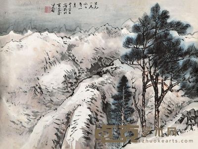 李方白 1960年作 雪山 镜心 45×34cm
