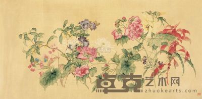 健葊 花卉折枝图 镜心 100×50cm