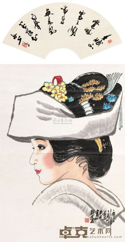刘文西 2002年作 静夜思 立轴 本幅66×57cm;诗塘21.5×57cm