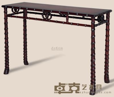 红木雕竹节条桌 118×40×82cm