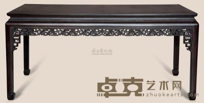 梓檀雕花卉条桌 172×78×84cm