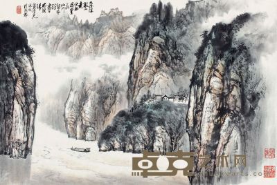 黄纯尧 1994年作 峡江急浪 镜心 46×68cm