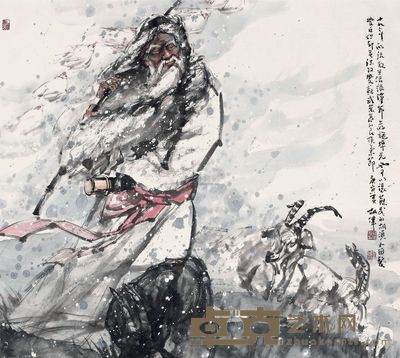 胡伟 2010年作 苏武牧羊 镜心 96×106cm