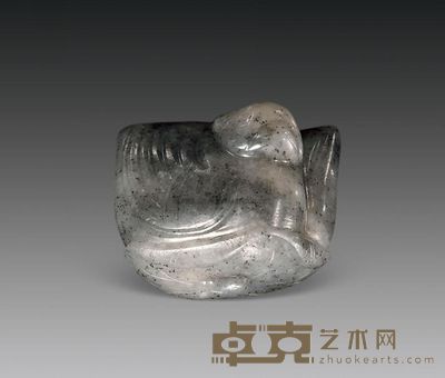 明 黑白玉鸳鸯 长3.3cm