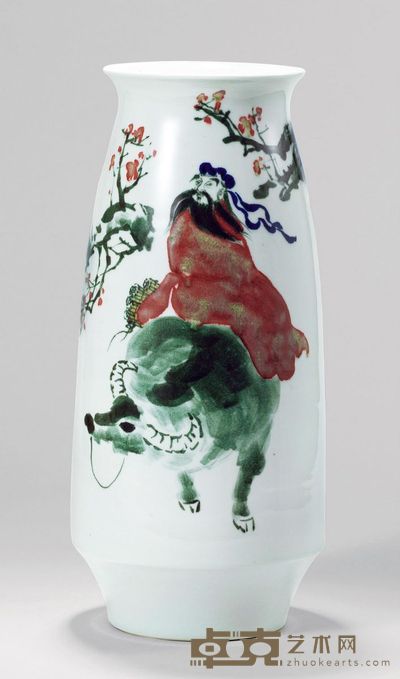 李菊生 「紫气东来」瓷瓶 高43.8cm