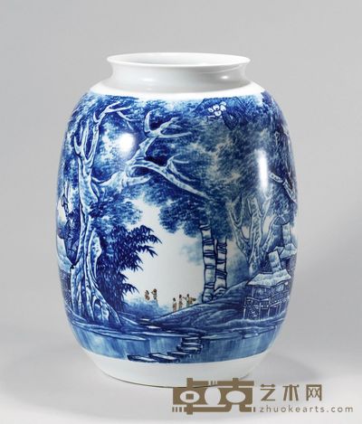王怀俊 「西双版纳印象」瓷瓶 高56.0cm