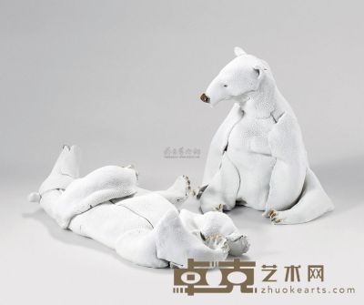 赵坤 白系列之「北极」雕塑 （一对） 长35.0cm；长60.0cm