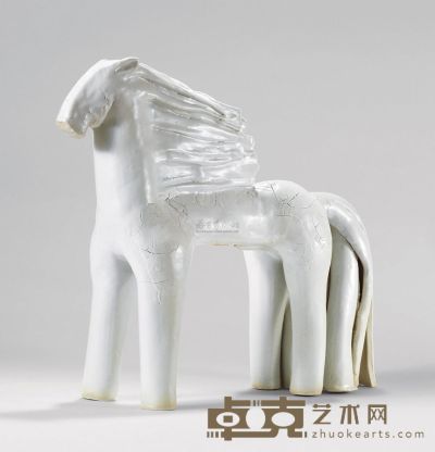 朱乐耕 「风」白马雕塑 长65.0cm