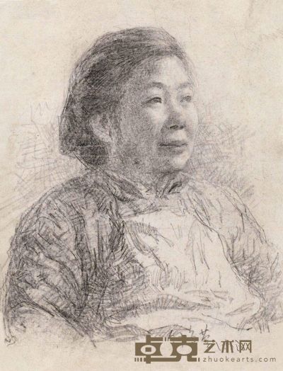 何多苓 1978年作 肖像 23.5×18cm