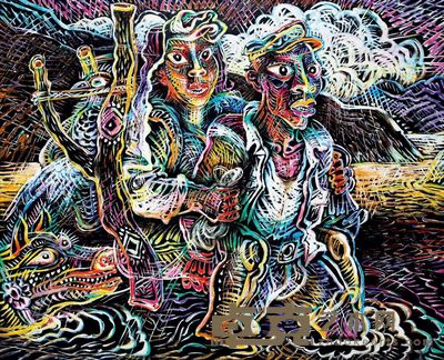 罗中立 2007年作 过河系列 160×200cm
