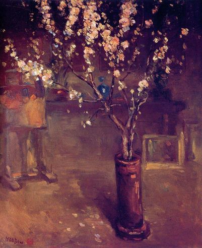 余本 1946年作 桃花