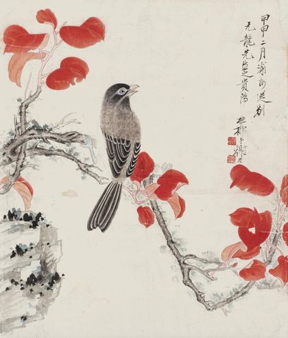 谢稚柳 甲申（1944年）作 花鸟 镜心