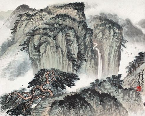 李汛萍 甲辰（1964年）作 山水 镜心