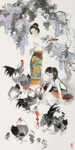 陈衍宁 癸亥（1983年）作 花间 立轴