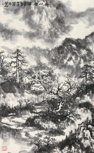 林丰俗 庚辰（2000年）作 春山叠翠 立轴