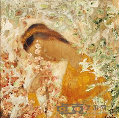 黎谱 桃花少女 32.5×32.5cm