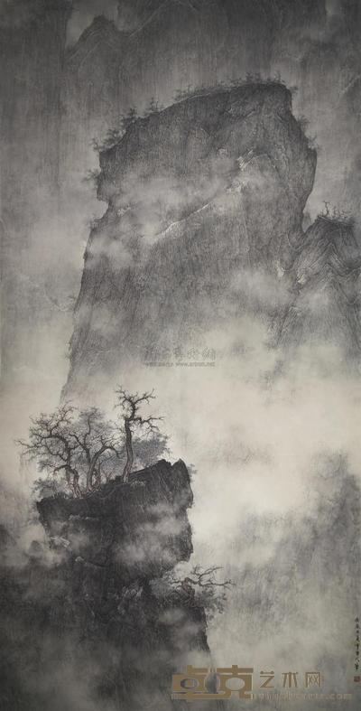 李华弌 2012年作 山水 镜框 177.7×89.2cm