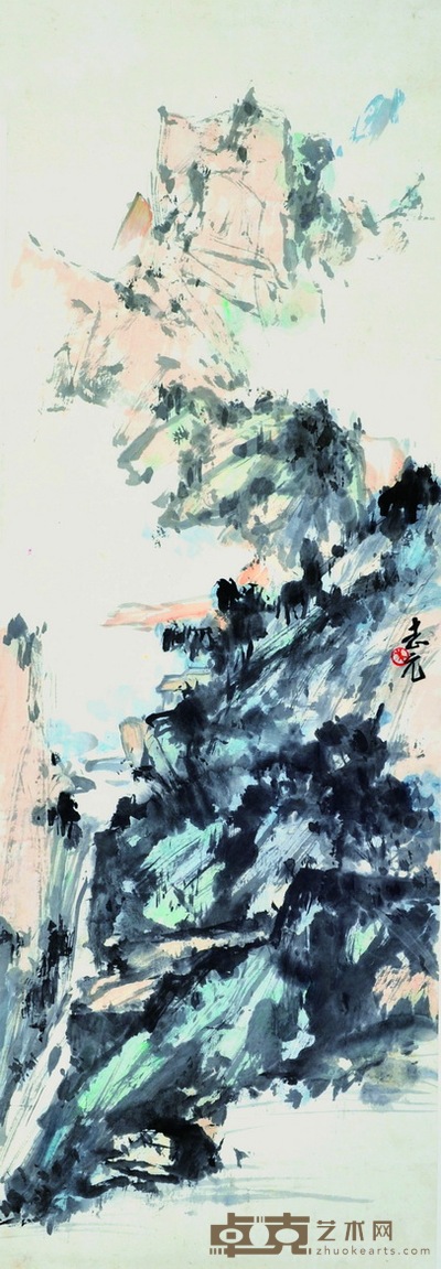朱志元  山水 98×34cm     约：3.00平尺