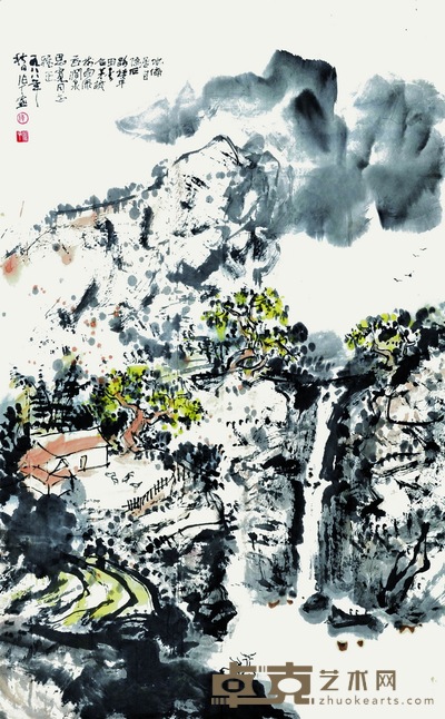 陈作丁  山水 95×60cm     约：5.13平尺
