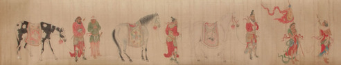 无款 人马图 手卷