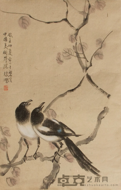 无款 花鸟 镜片 221×100cm