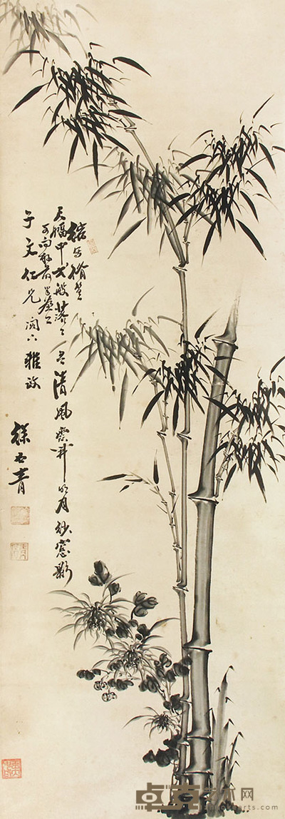 徐石青 花卉 立轴 125×42cm