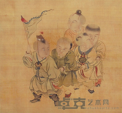 无款 婴戏图 镜片 46×50cm