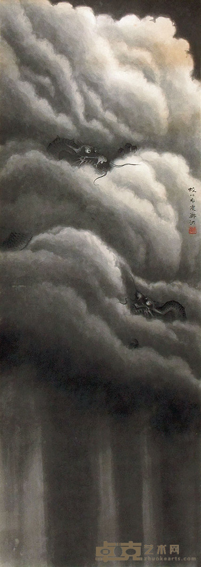 郑洪 墨龙 立轴 113×39cm