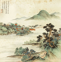 俞子才 山水 立轴