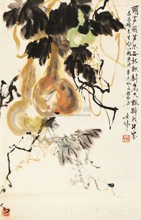 冯景纬 葫芦图 镜片