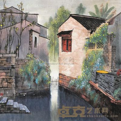 杨明义 水乡 镜片 54×53.5cm