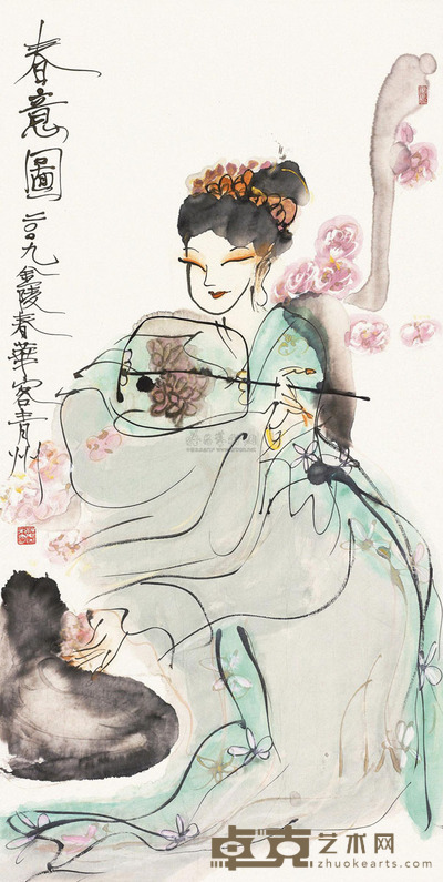 杨春华 春意图 镜心 99.5×49cm