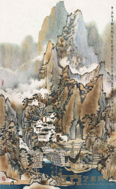 方骏 秋思 镜片 86×52.5cm