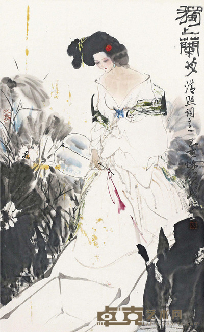 贺成 独上兰舟 立轴 68×42.5cm