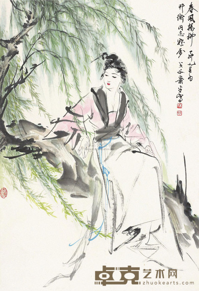 萧平 春风杨柳 立轴 67×45.5cm