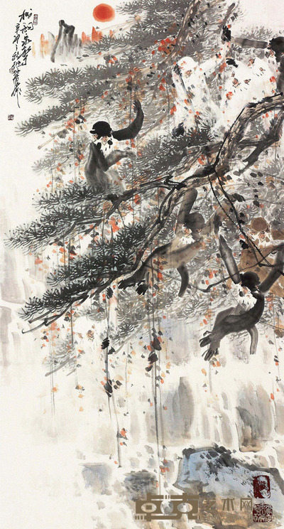 徐培晨 秋韵泉声 镜片 69×138cm