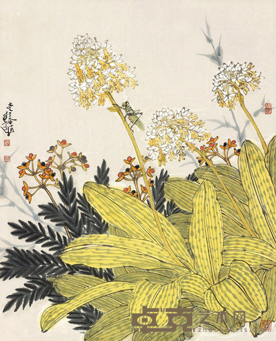 郭子良 虫草 镜心 48.5×60cm