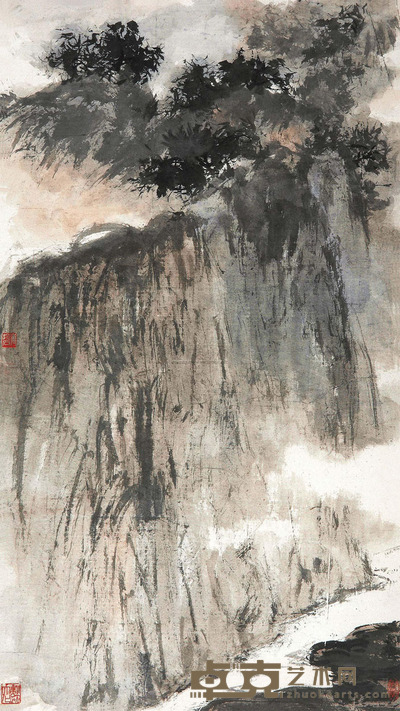 傅抱石 1960年作 杜甫诗意图 立轴 108×61cm