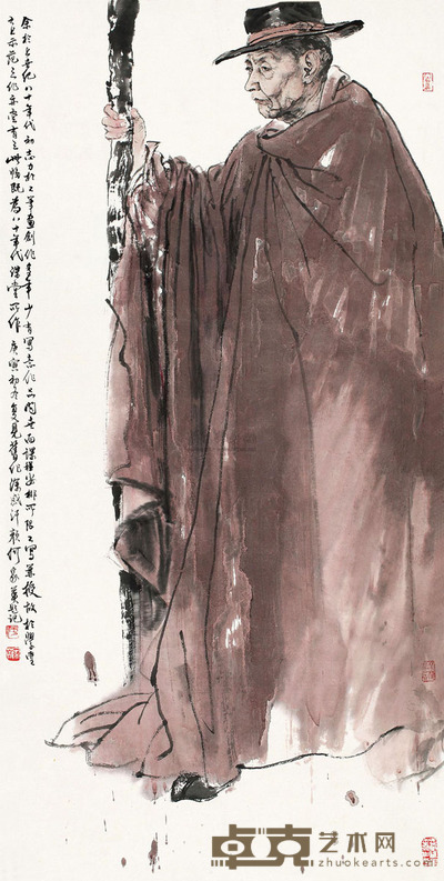何家英 喇嘛 镜片 131.5×67.5cm