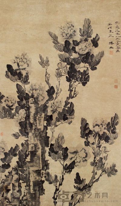 傅山 国色天香 立轴 151×88cm