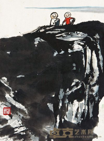 方济众 远眺 镜片 20.7×15.5cm