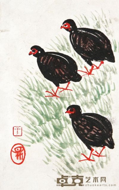 方济众 雏鸡 镜片 15.5×10cm