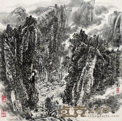 崔振宽 清江春晓 镜片 66×66cm