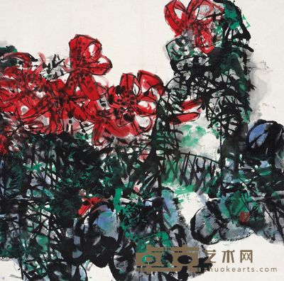 江文湛 山丹丹 镜片 68×70cm
