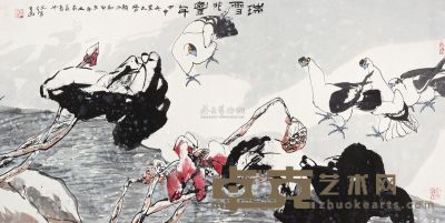 江文湛 瑞雪兆丰年 镜片 68.5×137cm