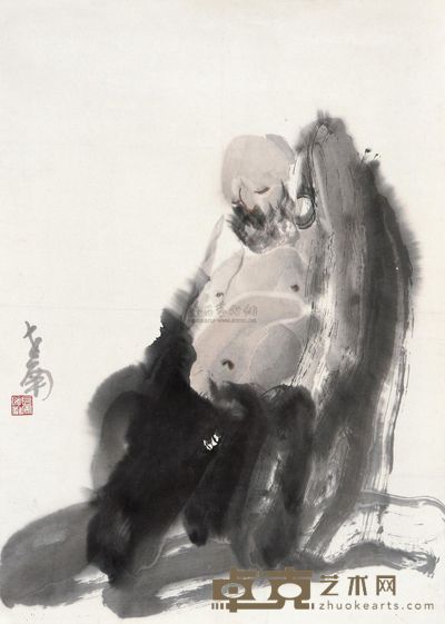 李世南 达摩 镜心 67×47.5cm